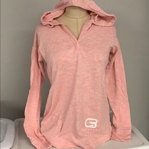 CycleBar Women’s Hood Long-sleeved Top in Pink - L